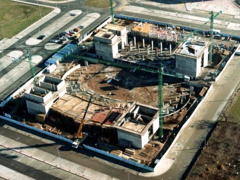 Obras de construcción del Palacio de los Deportes de Logroño