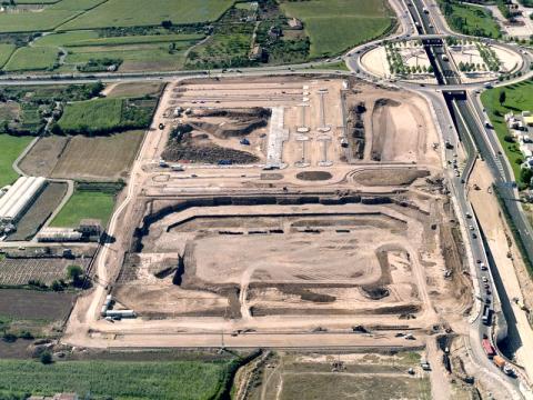 Movimiento de tierras para la urbanización del Campo de Las Gaunas en Logroño